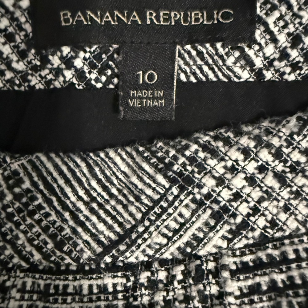 Banana Republic Plaid Pencil Skirt Black White Business Casual Women's Size 10 - Picture 6 of 8